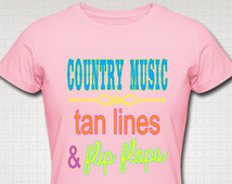Country Music Tan Lines Flip Flops Summertime Shirt Country Outfit Tee ...