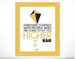 KAO Kappa Alpha Theta Lift You Higher Sorority Poster Wall Print Dorm