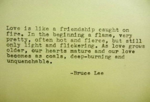 BRUCE LEE quote LOVE quote Typed on Typewriter by PoetryBoutique, $9 ...