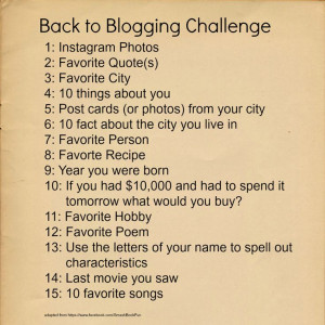 Back to Blogging Challenge Coming Soon