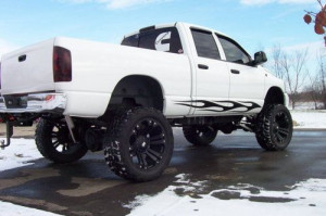 lifted white Dodge ram Lifted Truck