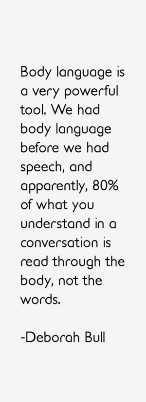 Body language is a very powerful tool. We had body language before we ...