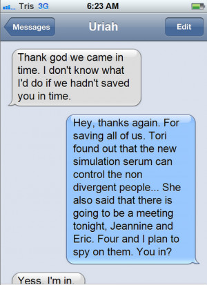 Divergent Uriah Quotes From tris to uriah talking