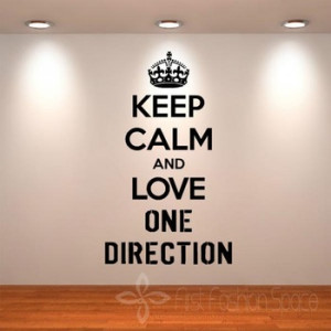 Keep Calm And Love One Direction Wall Quotes Wall DIY Vinyl Art ...