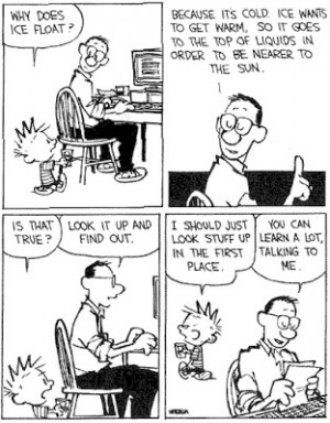 father a question and instead of giving a helpful answer calvin s dad ...