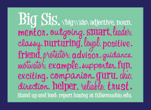 Big Sister Informational Postcard