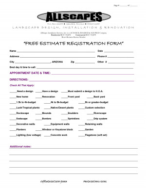landscaping quotation examples – free estimate registration form1275 ...