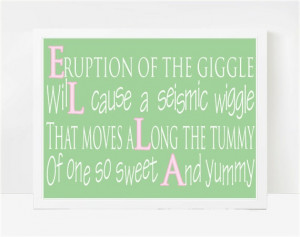 Little Girl Quotes, Baby Poems For Girls, Nursery Wall Art, Ella 8x10 ...
