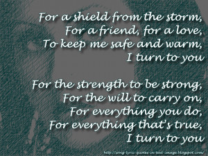 Turn To You - Christina Aguilera Song Lyric Quote in Text Image
