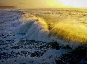 Ocean Waves Crashing On Beach