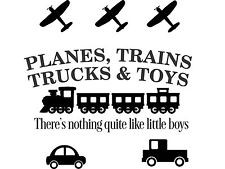 ... Trains Trucks and Toys Wall Sticker quote boys bedroom large decal big