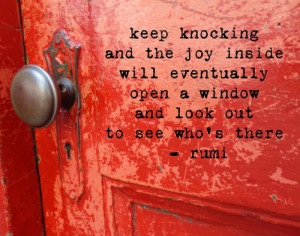 SALE Red Door with Rumi Quote by fiercegreen on Etsy