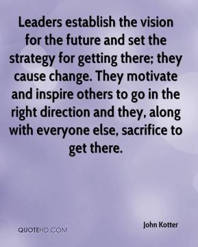 Leaders establish the vision for the future and set the strategy for ...