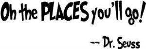 Seuss - Oh the Places You'll Go!/Art /Vinyl sticker decor. Wall Quote ...