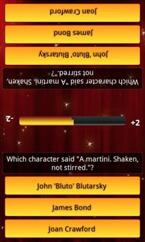 Movie Quotes Quiz 1 + 2 player screenshot for Android