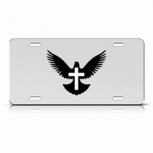 ... JESUS CROSS DOVE PEACE RELIGIOUS MIRROR LICENSE PLATE WALL SIGN TAG