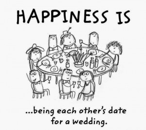 Happiness is being each other's date for a wedding