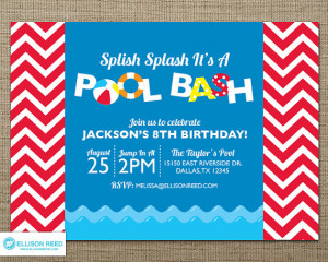 Pool Party Invitation - Pool Party Printable - Water party - Swim ...