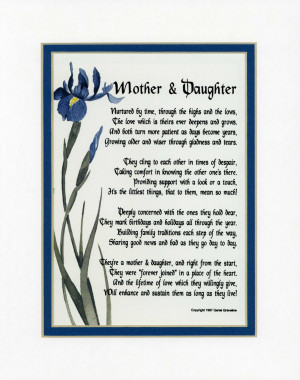 Mother & Daughter Touching 8x10 Poem