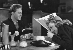 Mickey Rooney and Judy Garland on the set of 