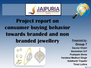 consumer buying behaviour of branded and non branded jewellery