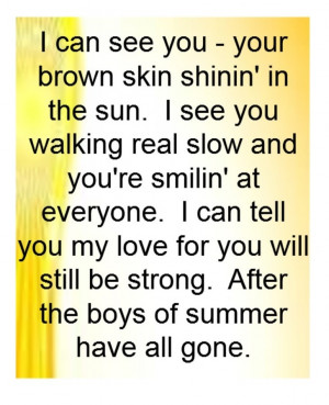 Don Henley - Boys of Summer - song lyrics - music lyrics