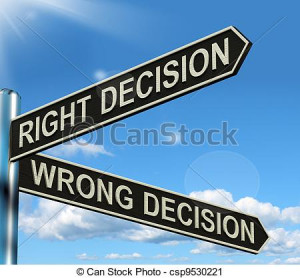Stock Illustration - Right Or Wrong Decision Signpost Shows Confusion ...