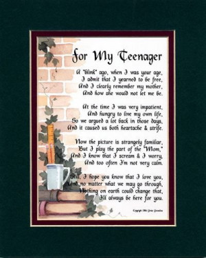 for my teenager a gift for a teen son or daughter touching 8x10 poem ...