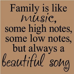 Family is Like Music...Family Wall Quote