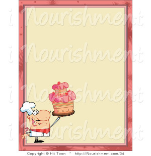 Pastry Border Clip Art Clipart of a proud pastry chef