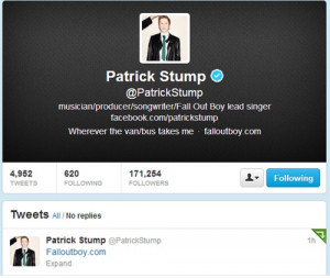 fob fall out boy Patrick Stump omg i love you thankyou! fob are off ...