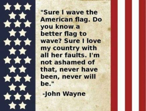 John Wayne on the flag