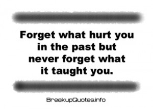 Forget What Hurt You In The Past But Never Forget What It Taught You