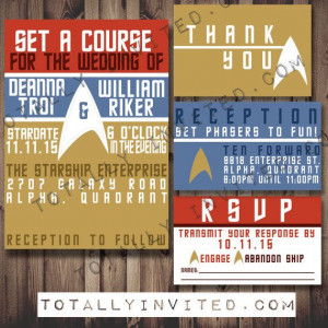 ... Geeky Invitations, Trek Invitations, Cahigas Kain Nuptial, Star Trek