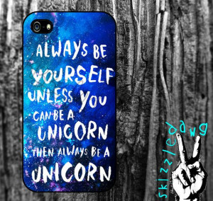 Galaxy Space Unicorn Quote Apple iPhone 4/4S and 5 by Skizzzledawg, $ ...