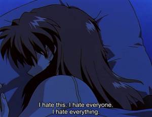 depressed depression sad anime hate hatred sadness screenshot neon ...