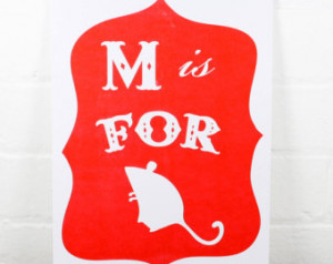 is for Mouse poster - red