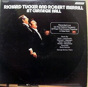 Richard Tucker Robert Merrill at Carnegie Hall vinyl record Richard