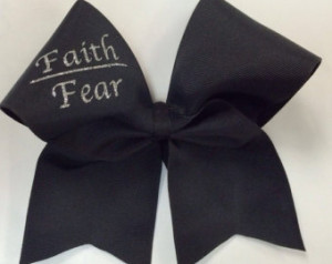 Faith over Fear Cheer Bow
