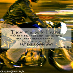 John Rice Quote - Ride to Heaven - person riding motorcycle