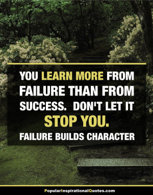 failure builds character quote