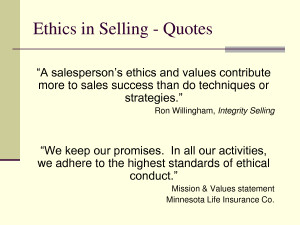 Ethical Selling of Insurance