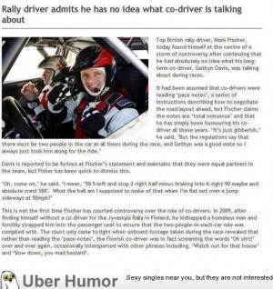 Pro rally driver has had no idea what his navigator had been saying ...