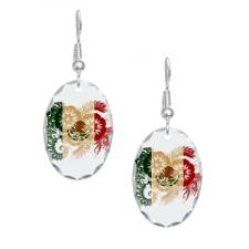 Mexico Flag Earring Oval Charm for