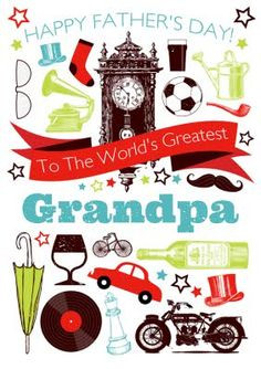Happy Father's Day Grandpa. Awesome Modern design Father's Day Card ...