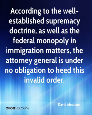 According to the well-established supremacy doctrine, as well as the ...