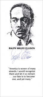 Details about RALPH WALDO ELLISON - QUOTATION SIGNED
