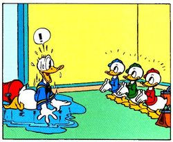 Donald meets his nephews for the first time in the Donald Duck ...