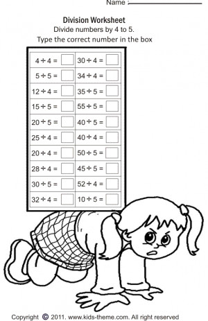 Division Worksheets - Divide Numbers by 4 to 5 HD Wallpaper