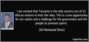 am excited that Tanzania is the only country out of 53 African ...